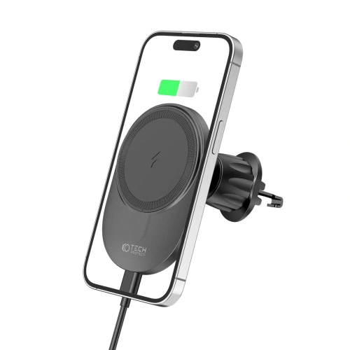 Kup Următorul suport auto cu încărcător wireless MagSafe Tech-Protect MM15W-V1 Suport magnetic pentru ventilație cu încărcător wireless 15W Negru - THP2043 - {ean13} - Sklep Home Screen