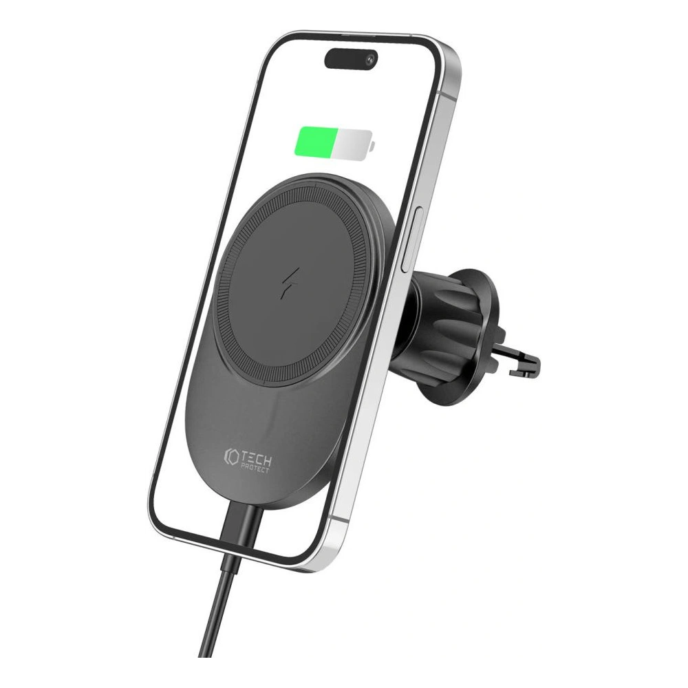 Uchwyt samochodowy z ładowarką bezprzewodową MagSafe Tech-Protect MM15W-V1 Magnetic Vent Car Mount Wireless Charger 15W Black