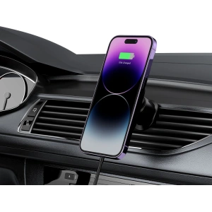 Kup Uchwyt samochodowy z ładowarką bezprzewodową MagSafe Tech-Protect MM15W-V1 Magnetic Vent Car Mount Wireless Charger 15W Black - THP2043 - {ean13} - Sklep Home Screen