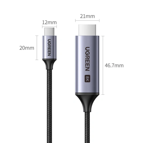 Kup Kabel UGREEN CM565 USB C/HDMI 2.1 8K 60Hz 1.5m szary - UGR1626 - {ean13} - Sklep Home Screen