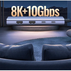 Adapter HUB UGREEN CM500 USB-C/HDMI - 2x USB-C - 2x USB-A szary