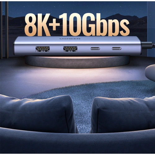 Kup Adapter HUB UGREEN CM500 USB-C/HDMI - 2x USB-C - 2x USB-A grau - UGR1627 - {ean13} - Sklep Home Screen