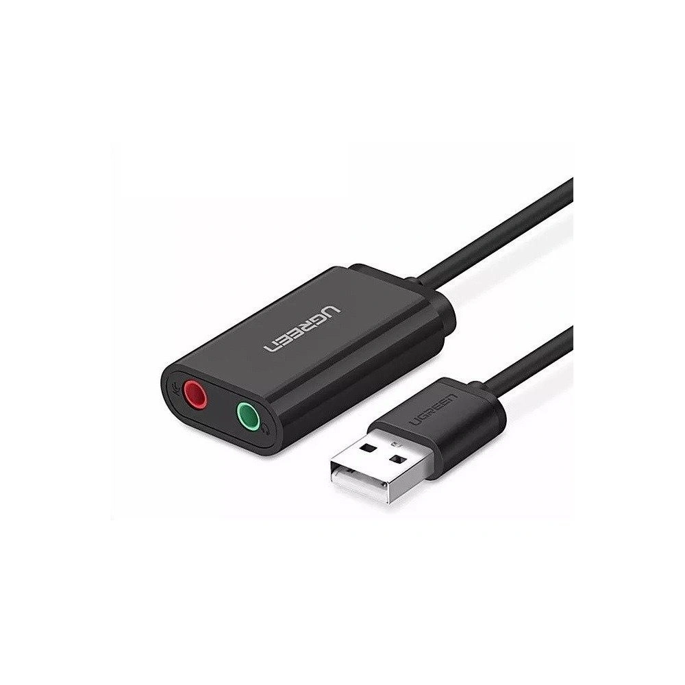 Zewnętrzna karta dźwiękowa USB UGREEN 15cm (czarny)