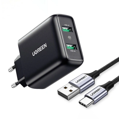 Kup Síťová nabíječka UGREEN 2xUSB-A, 18W, PD3.0, EU (černá) - UGR1633 - {ean13} - Sklep Home Screen