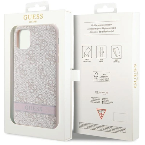 Kup Guess Apple Tasche GUHCN61P4SNP iPhone 11/XR rosa/rosa Hartschale 4G Stripe - GUE2606 - {ean13} - Sklep Home Screen