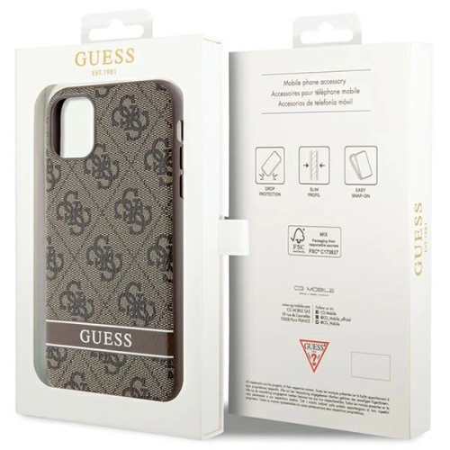 Buy Guess GUHCN61P4SNW Apple iPhone 11/XR brown hardcase 4G Stripe - GUE2607 - {ean13} - Home Screen Store Europe