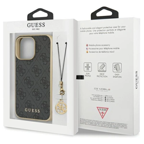 Kup Guess Apple Tasche GUHCP14LGF4GGR iPhone 14 Pro grau/grau Hartschale 4G Charms Collection - GUE2608 - {ean13} - Sklep Home Screen