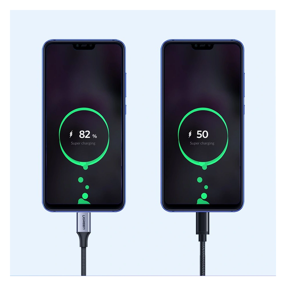 Kabel UGREEN 60125 USB-A/USB-C Quick Charge 3.0 3A 0,5m szary