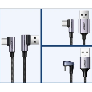Kup UGREEN US176 USB-A/USB-C Quick Charge 3.0 3A 0,5m szürke szögletes kábel - UGR1638 - {ean13} - Sklep Home Screen