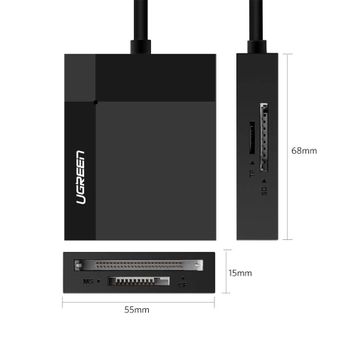 Kup UGREEN CR125 USB 3.0 SD/microSD/CF/MS-Kartenleser Schwarz - UGR1639 - {ean13} - Sklep Home Screen