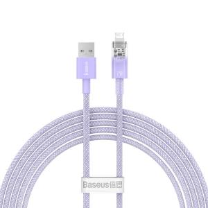 Kabel Baseus Explorer Series USB-A/Lightning 2m 2.4A (fialový)