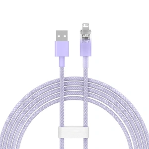 Kabel Baseus Explorer Series USB-A/Lightning 2m 2.4A (fialový)