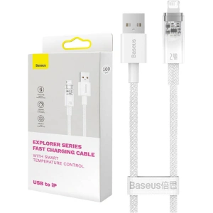 Kabel Baseus Explorer Series USB-A/Lightning 2m 2.4A (biały)