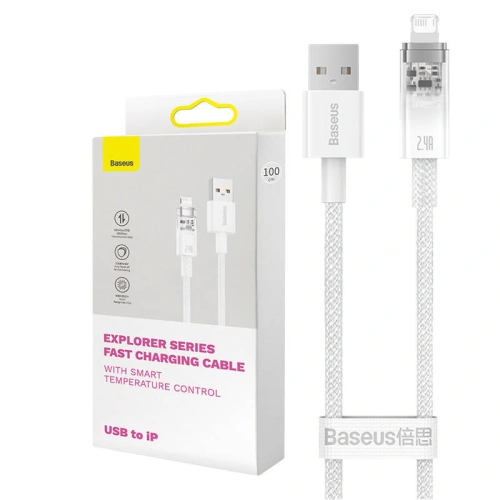 Kup Kabel Baseus Explorer Series USB-A/Lightning 2m 2.4A (bílý) - BSU4319 - {ean13} - Sklep Home Screen