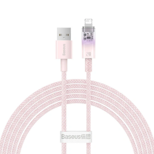 Kup Cablul Baseus Explorer Series USB-A/Lightning 2m 2.4A (roz) - BSU4320 - {ean13} - Sklep Home Screen