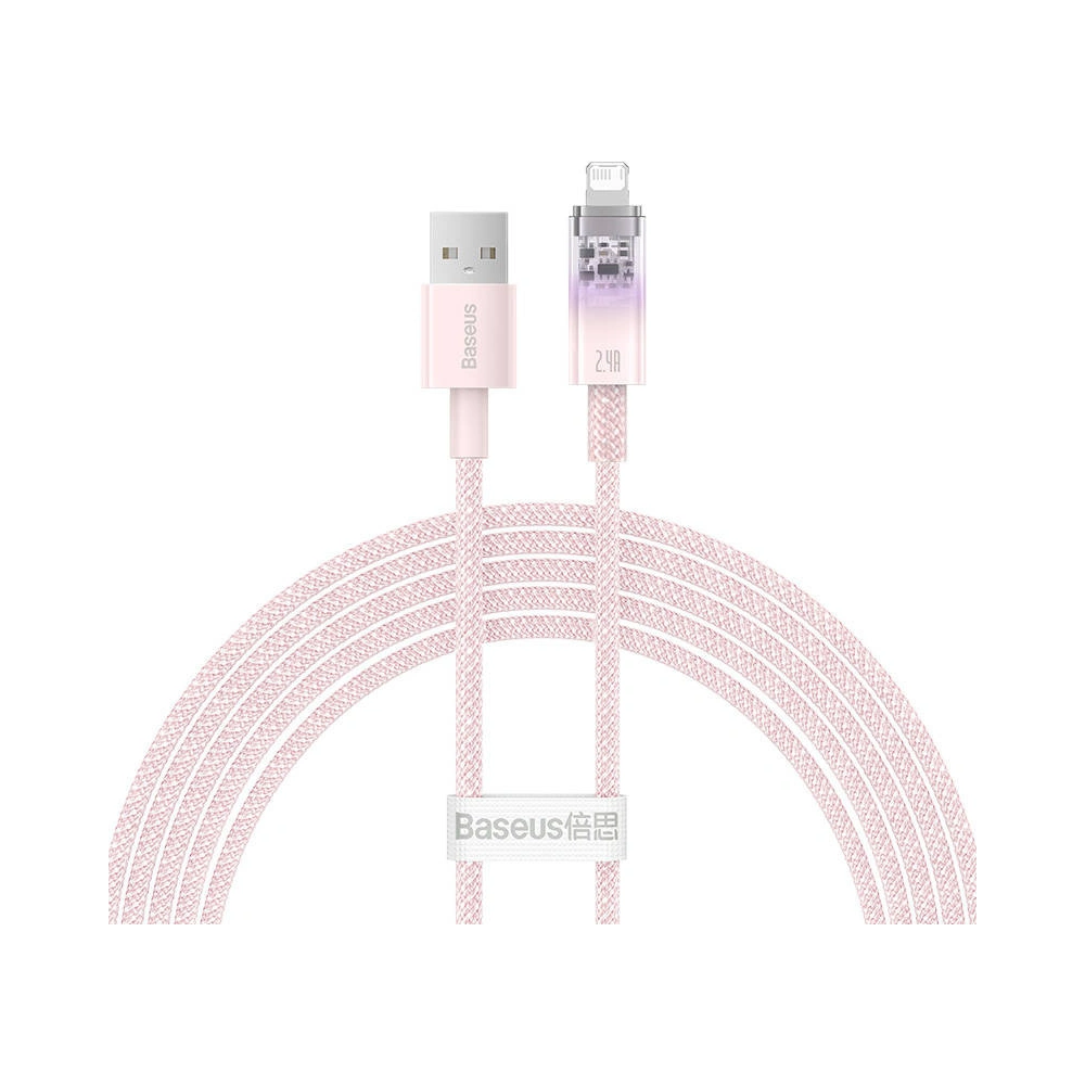 Kabel Baseus Explorer Series USB-A/Lightning 2m 2.4A (różowy)