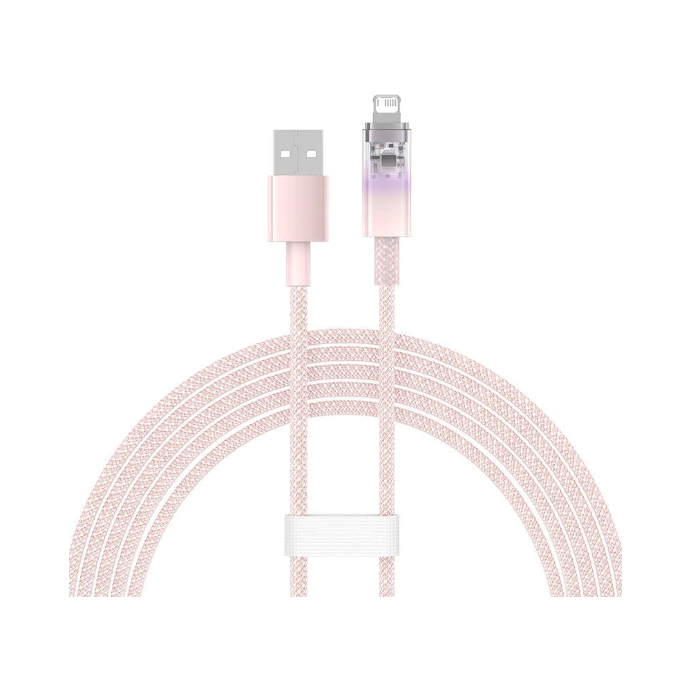 Kabel Baseus Explorer Series USB-A/Lightning 2m 2.4A (różowy)