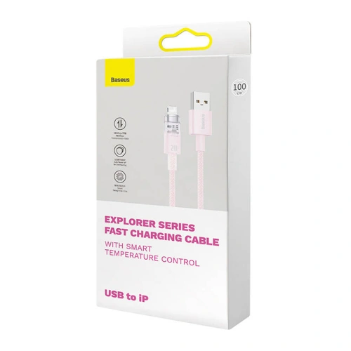 Kup Cablul Baseus Explorer Series USB-A/Lightning 2m 2.4A (roz) - BSU4320 - {ean13} - Sklep Home Screen