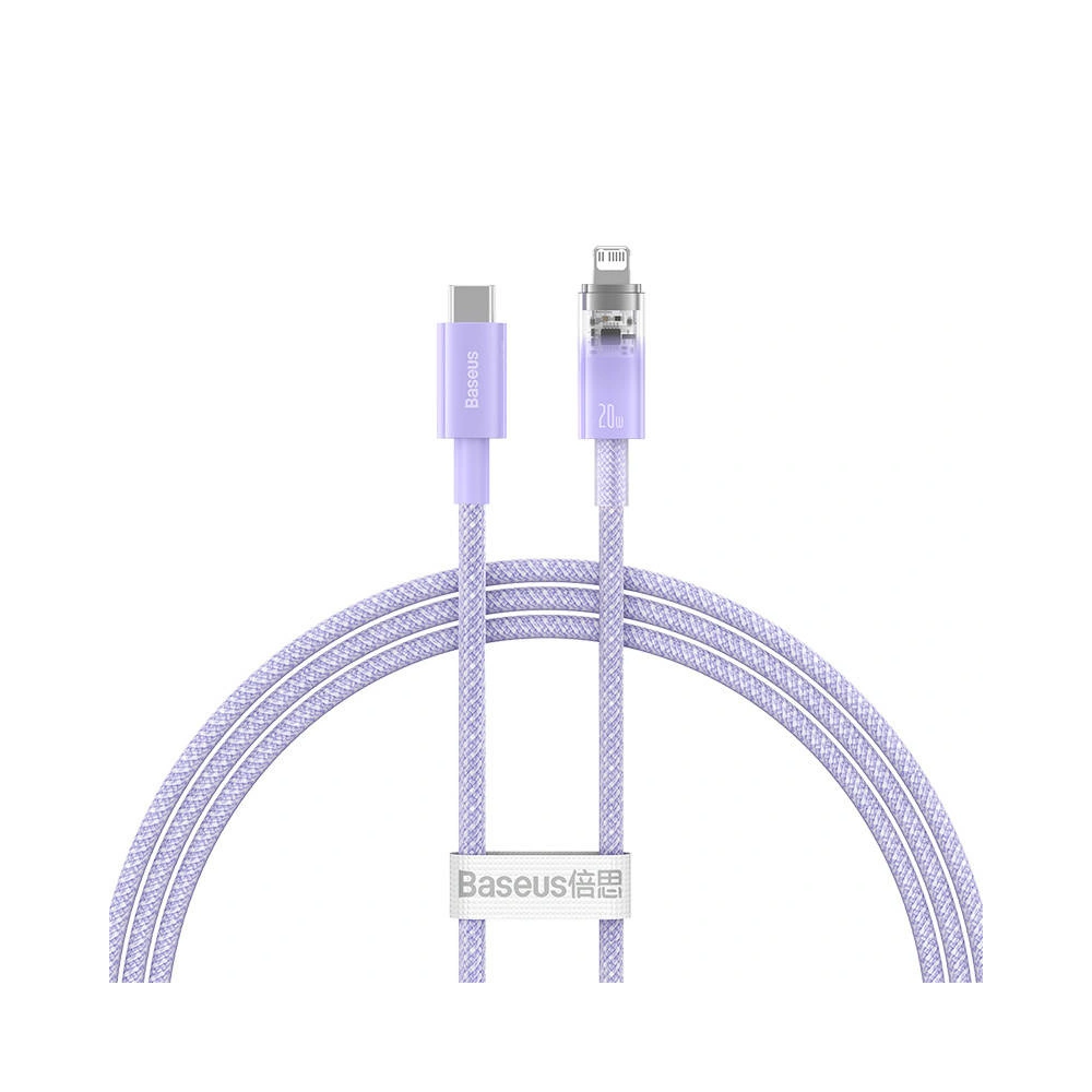 Kabel Baseus Explorer Series USB-C/Lightning 1m 20W (fioletowy)