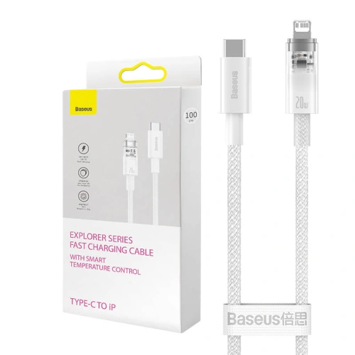 Kup Cablul Baseus Explorer Series USB-C/Lightning 1m 20W (alb) - BSU4323 - {ean13} - Sklep Home Screen