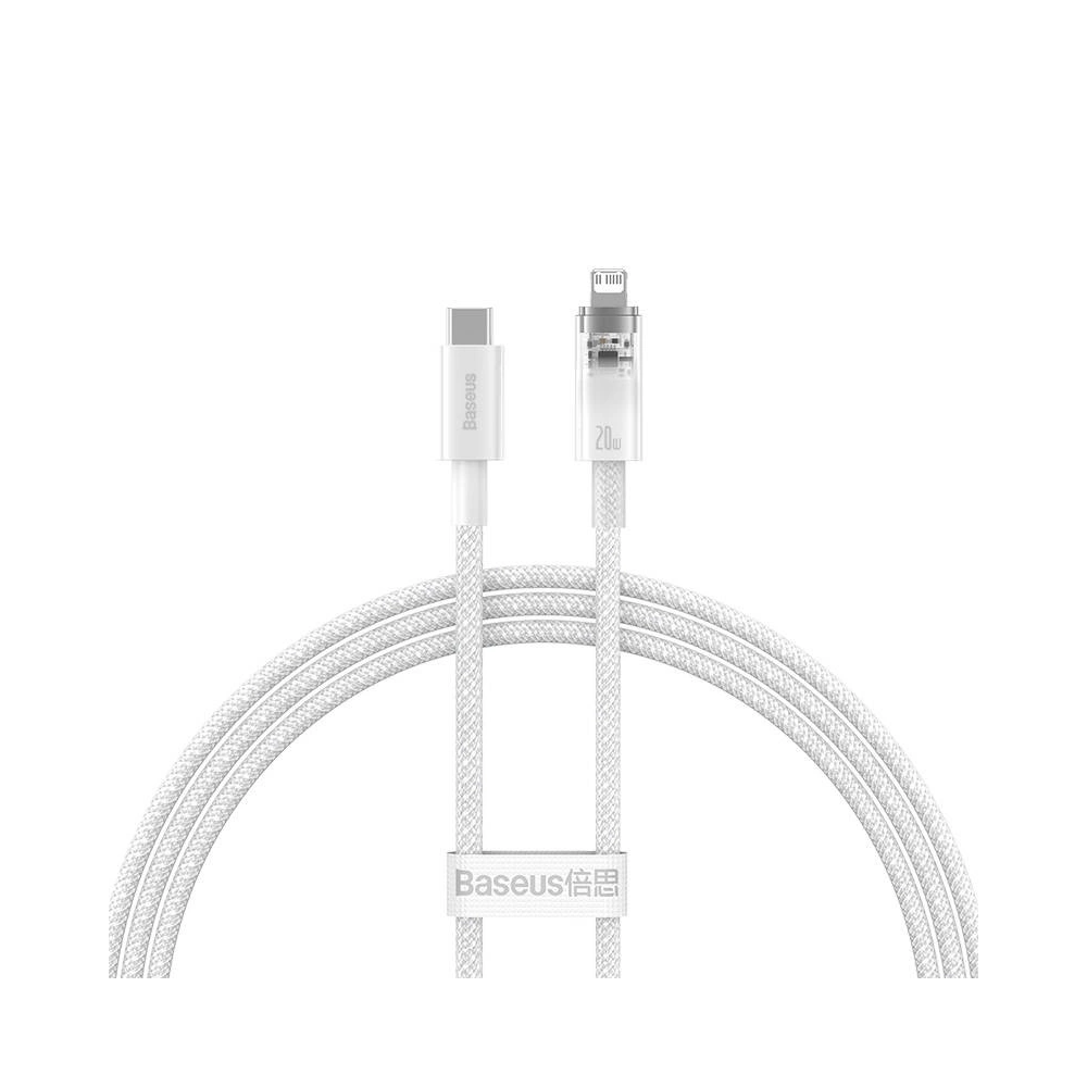 Kabel Baseus Explorer Series USB-C/Lightning 1m 20W (biały)
