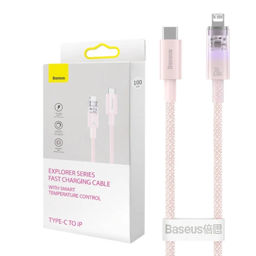 Kup Cablu Baseus Explorer Series USB-C/Lightning 1m 20W (roz) - BSU4324 - {ean13} - Sklep Home Screen