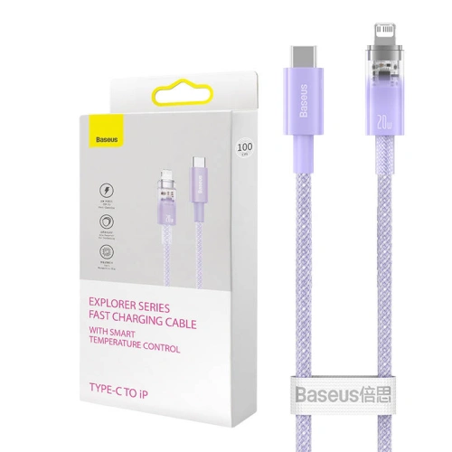 Kup Kabel Baseus Explorer Series USB-C/Lightning 2m 20W (fialový) - BSU4325 - {ean13} - Sklep Home Screen