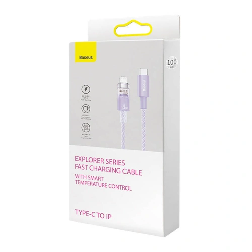 Kup Kabel Baseus Explorer Series USB-C/Lightning 2m 20W (fialový) - BSU4325 - {ean13} - Sklep Home Screen
