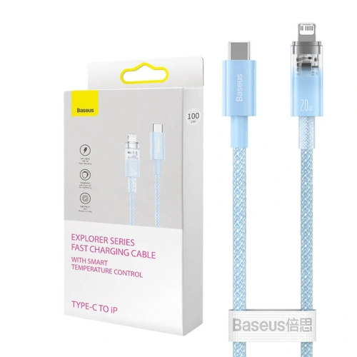 Buy Baseus Explorer Series USB-C/Lightning Cable 2m 20W (blue) - BSU4326 - {ean13} - Home Screen Store Europe