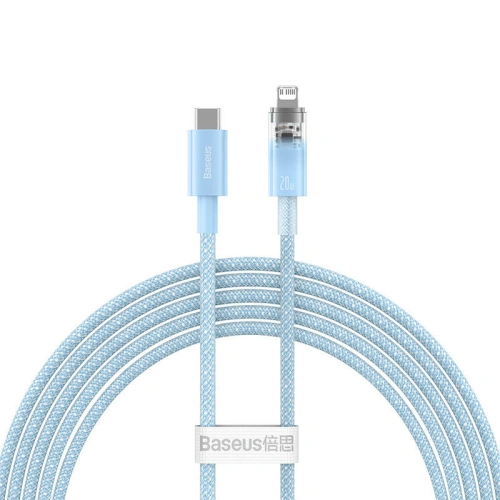 Kup Cablul Baseus Explorer Series USB-C/Lightning 2m 20W (albastru) - BSU4326 - {ean13} - Sklep Home Screen