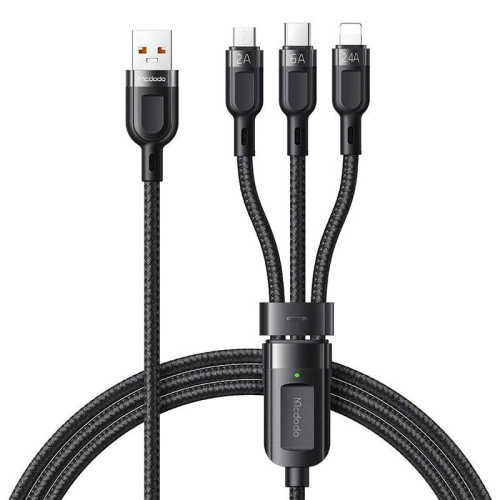 Kup Mcdodo 1.2m 3-in-1-Kabel CA-0930 USB-A/USB-C - Lightning - microUSB 6A, (schwarz) - MDD116 - {ean13} - Sklep Home Screen