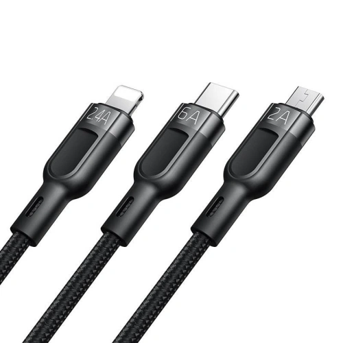 Kup Mcdodo 1.2m 3-in-1-Kabel CA-0930 USB-A/USB-C - Lightning - microUSB 6A, (schwarz) - MDD116 - {ean13} - Sklep Home Screen