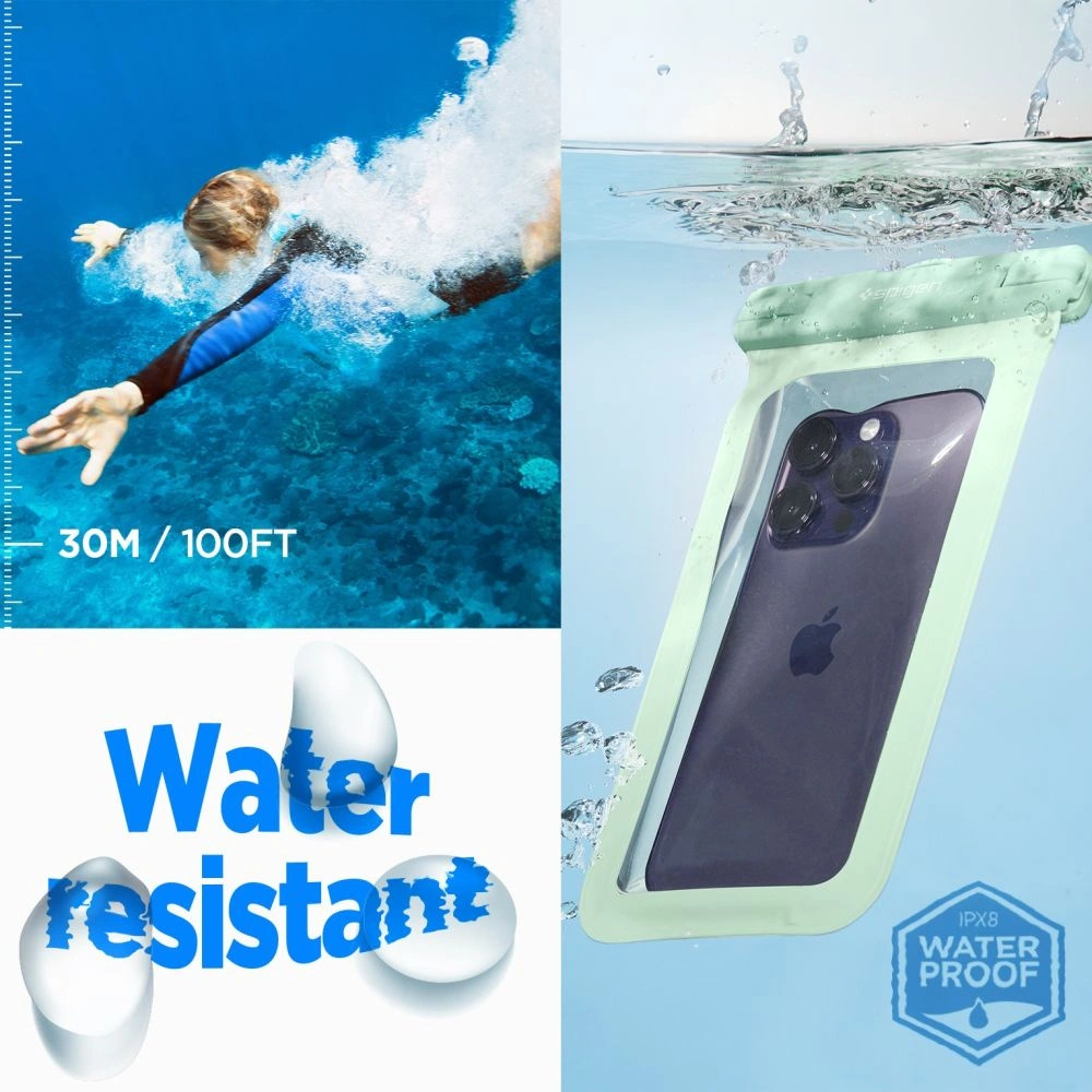 Etui wodoszczelne Spigen A601 Universal Waterproof Case Mint