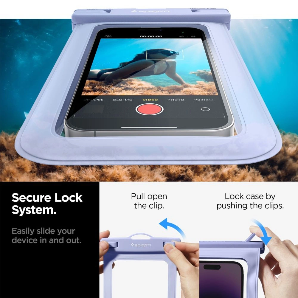 Etui wodoszczelne Spigen A601 Universal Waterproof Case Aqua Blue