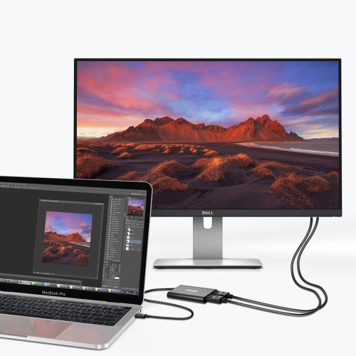 Kup Choetech HUB-Adapter HUB-D03 USB-C Thunderbolt 3 (40Gbps)/2xDisplayPort 4K 60Hz schwarz - CHT65 - {ean13} - Sklep Home Screen
