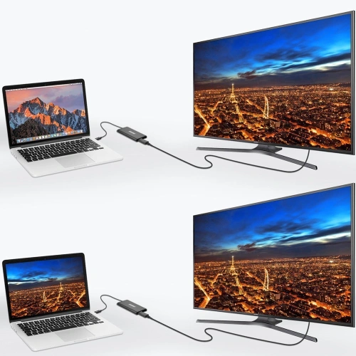 Kup Choetech HUB-Adapter HUB-D03 USB-C Thunderbolt 3 (40Gbps)/2xDisplayPort 4K 60Hz schwarz - CHT65 - {ean13} - Sklep Home Screen
