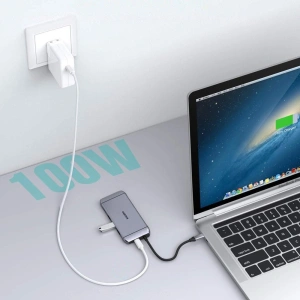 Kup Choetech Adapter HUB HUB-M15 9in1 USB-C/3xUSB 3.2 Gen 1 - SD und TF Kartenleser - HDMI 4K 30Hz - VGA Full HD 60Hz - USB-C - RJ45 grau - CHT66 - {ean13} - Sklep Home Screen