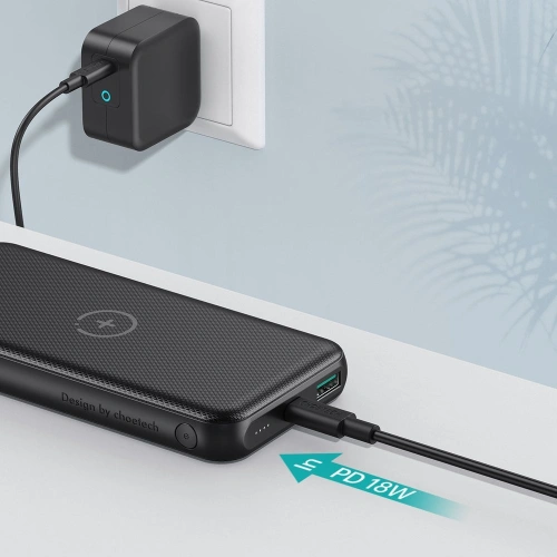 Kup Powerbank Choetech B650 10000mAh 18W QC PD USB-A/USB-C z ładowaniem bezprzewodowym Qi 10W czarny - CHT67 - {ean13} - Sklep Home Screen