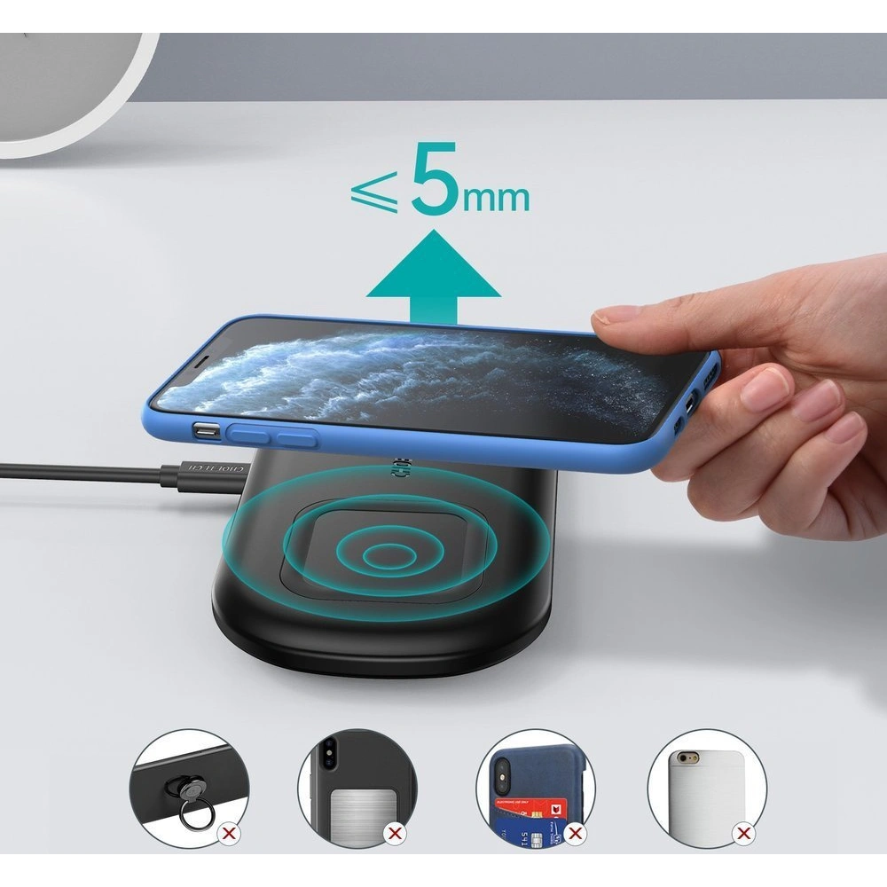 Ładowarka bezprzewodowa Choetech T570-S Qi 10W do telefonu i Samsung Galaxy Watch czarny
