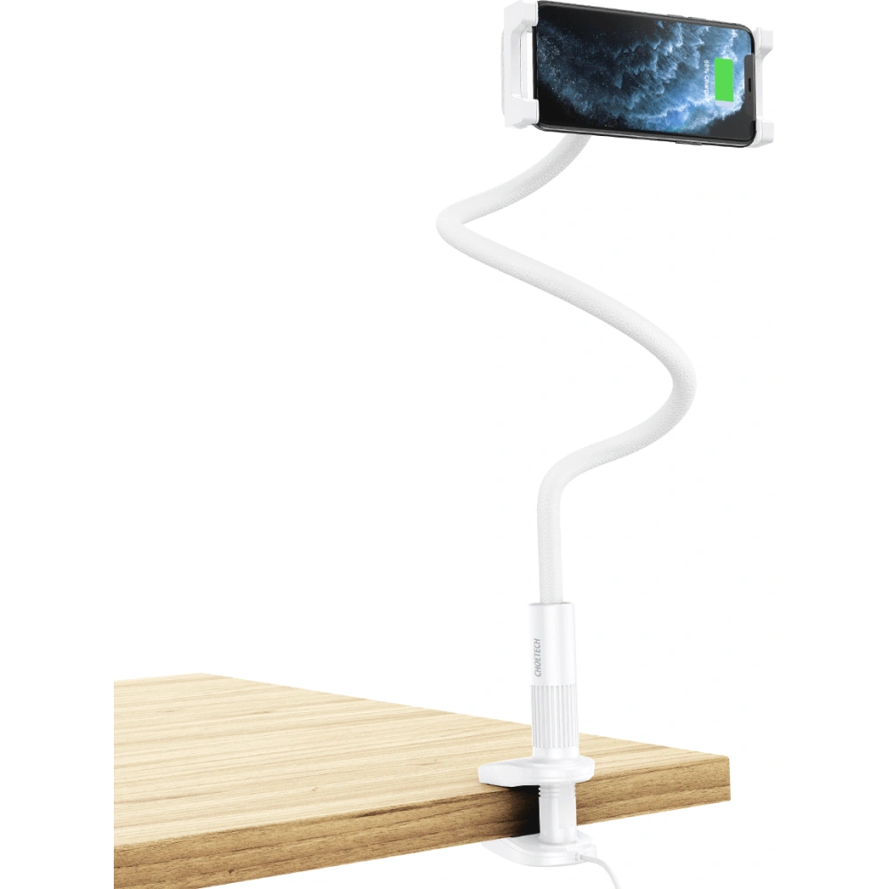 Uchwyt biurkowy z ładowarką bezprzewodową Choetech T584-F 15W biały