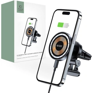 Kup Uchwyt samochodowy z ładowarką bezprzewodową Tech-Protect MM15W-V5 Magnetic MagSafe Vent Car Mount Wireless Charger 15W Black - THP2047 - {ean13} - Sklep Home Screen