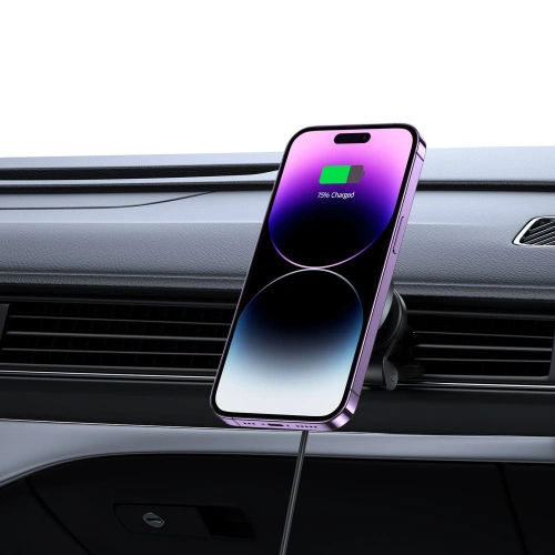Kup Autós tartó vezeték nélküli töltővel Tech-Protect MM15W-V5 Magnetic MagSafe szellőző autós tartó vezeték nélküli töltő 15W fekete - THP2047 - {ean13} - Sklep Home Screen