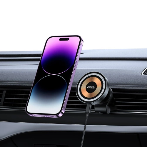 Kup Uchyt do auta s bezdrátovou nabíječkou Tech-Protect MM15W-V5 Magnetic MagSafe Vent Car Mount Wireless Charger 15W Black - THP2047 - {ean13} - Sklep Home Screen