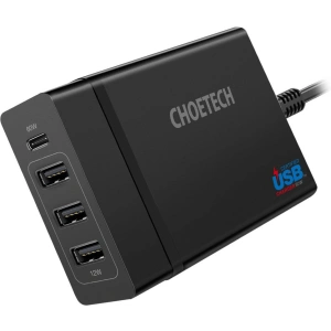 Buy Choetech PD72-1C3U Wall Charger 3x USB-A/USB-C 60W Power Delivery black - CHT77 - {ean13} - Home Screen Store Europe