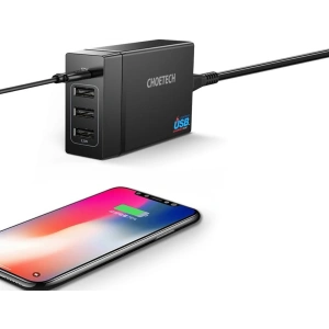 Kup Ładowarka sieciowa Choetech PD72-1C3U 3x USB-A/USB-C 60W Power Delivery czarny - CHT77 - {ean13} - Sklep Home Screen