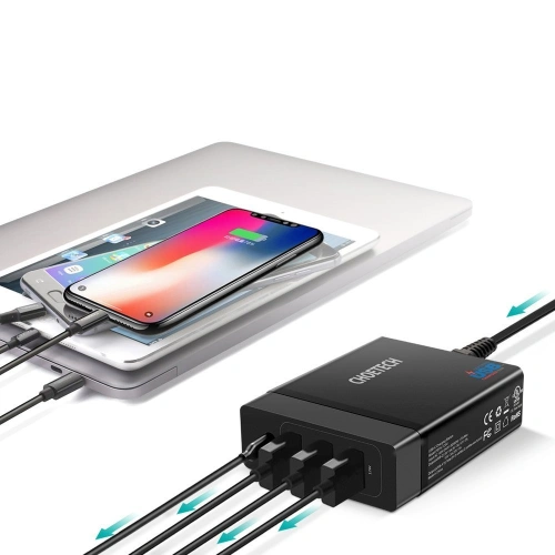 Kup Nabíječka Choetech PD72-1C3U 3x USB-A/USB-C 60W Power Delivery černá - CHT77 - {ean13} - Sklep Home Screen