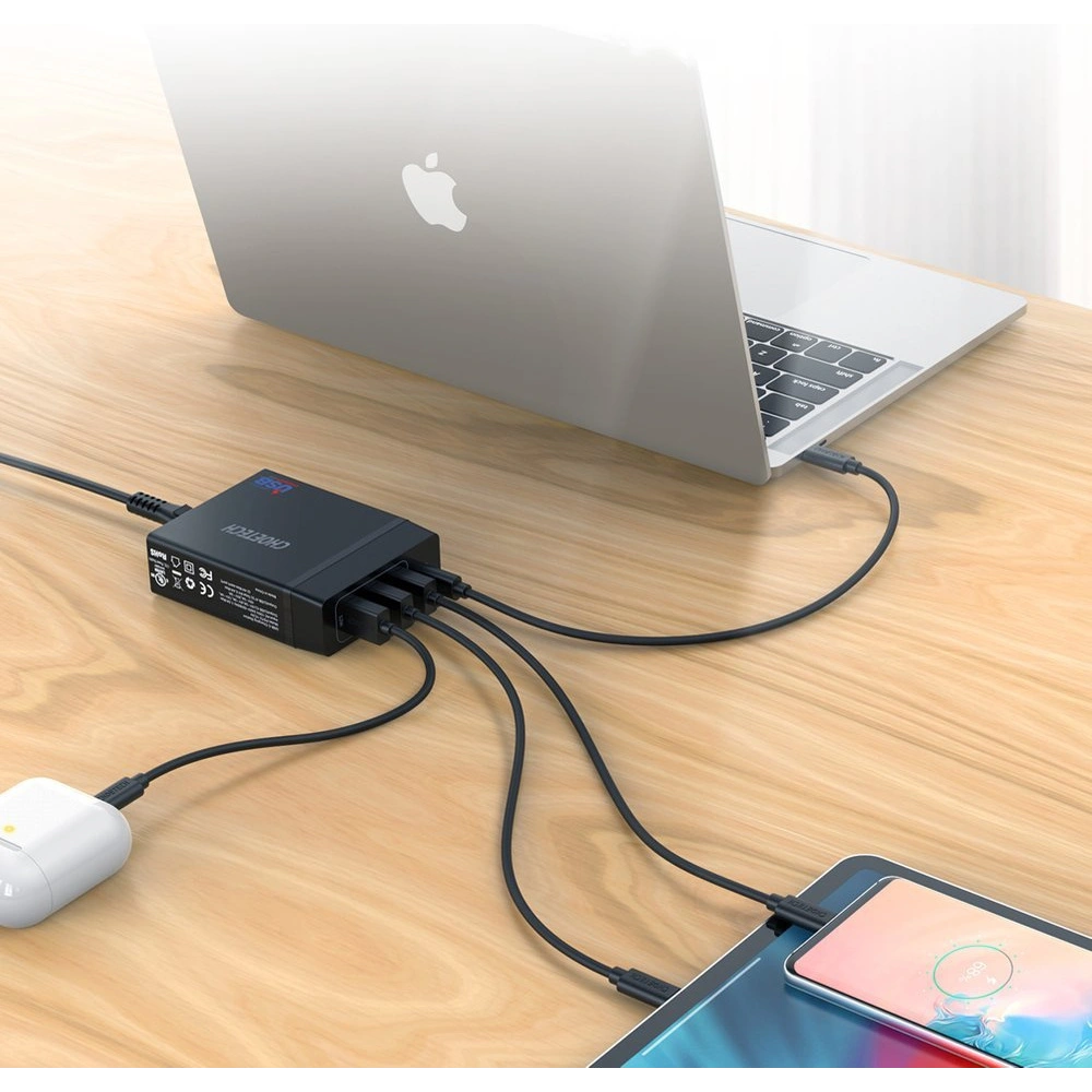 Ładowarka sieciowa Choetech PD72-1C3U 3x USB-A/USB-C 60W Power Delivery czarny