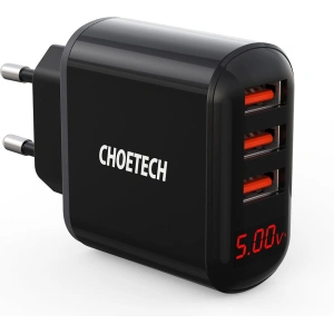 Buy Choetech Q5009-EU Wall Charger 3x USB-A 3,4A black - CHT78 - {ean13} - Home Screen Store Europe