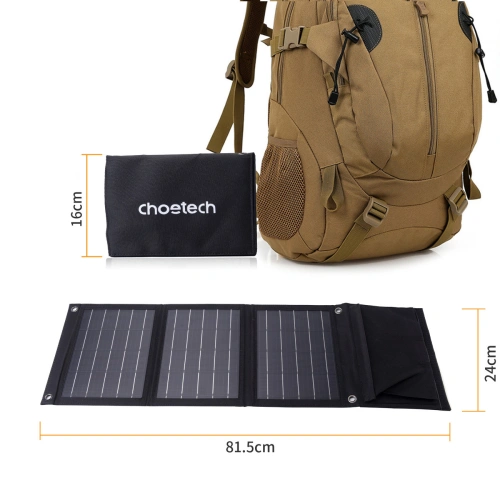 Buy Choetech SC005 Solar Charger 22W 2xUSB-A black - CHT81 - {ean13} - Home Screen Store Europe