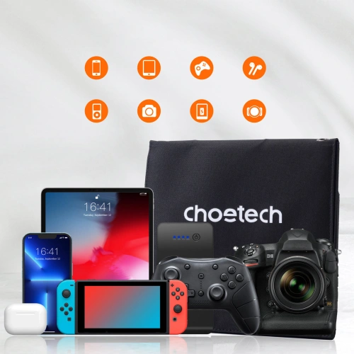 Buy Choetech SC005 Solar Charger 22W 2xUSB-A black - CHT81 - {ean13} - Home Screen Store Europe